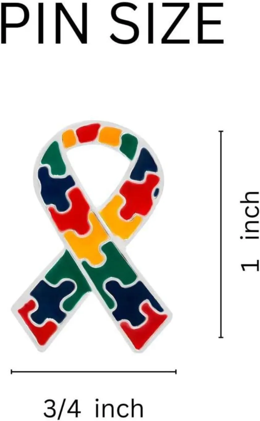 1/2/5/10/25pcs Autism Ribbon Awareness Pin - Celebrate Autism Awareness with Our Puzzle Piece Lapel Pin - Support Advocacy and Raise Awareness - Ideal Gift for Supporters and Advocates