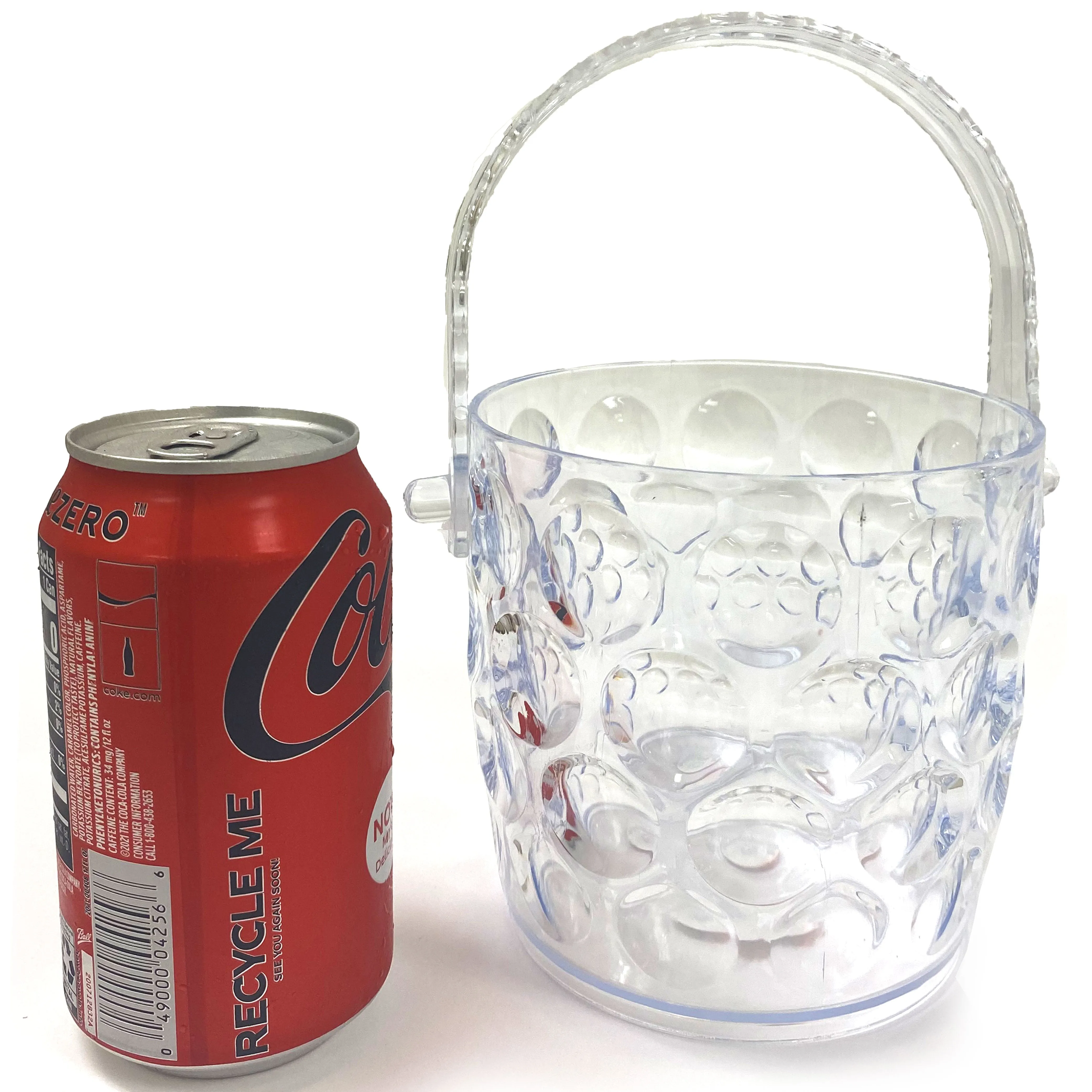 2 Plastic Clear Ice Bucket Container Cooler Wine Chiller Bar Party BPA Free 42oz