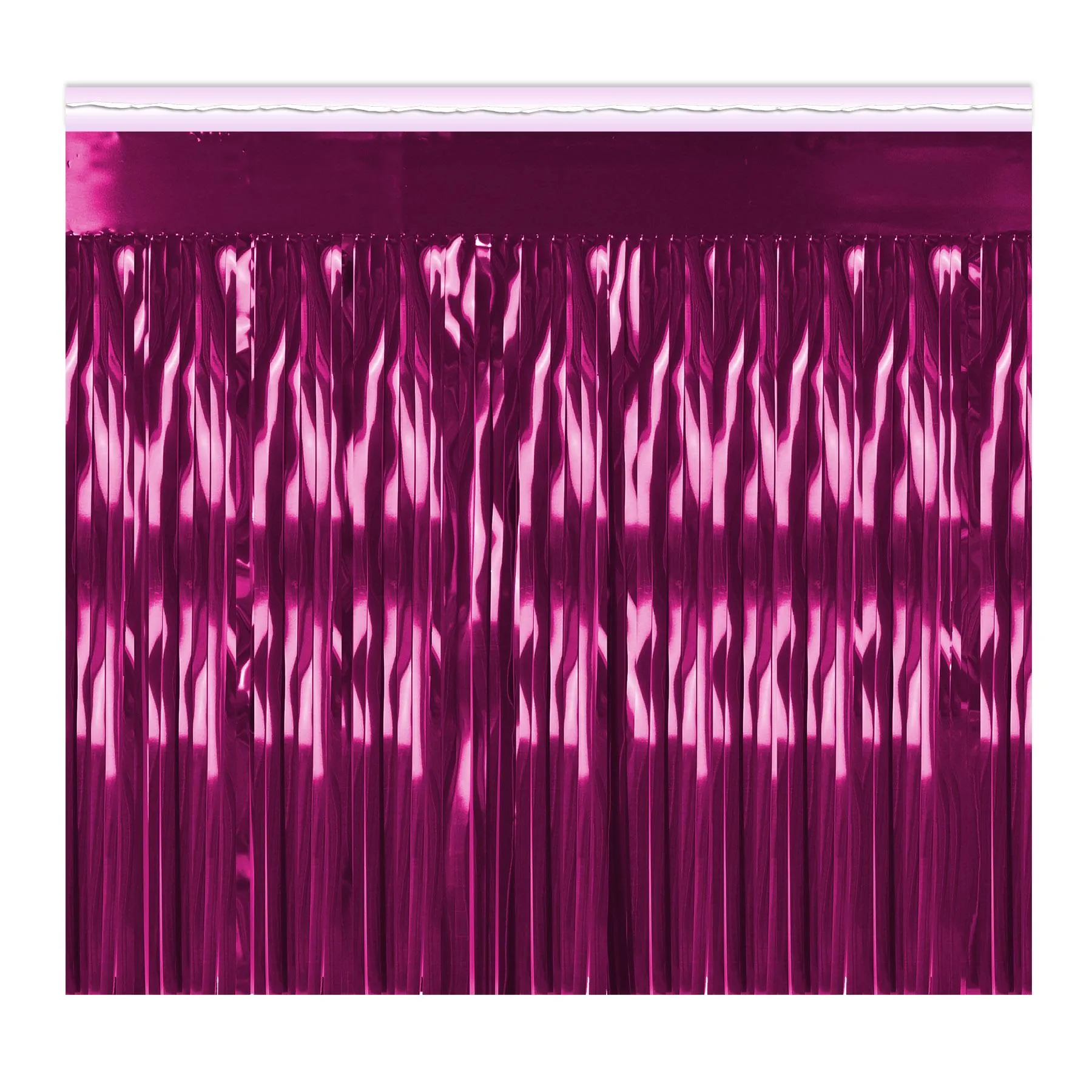 2-Ply Party Metallic Fringe Drape - cerise