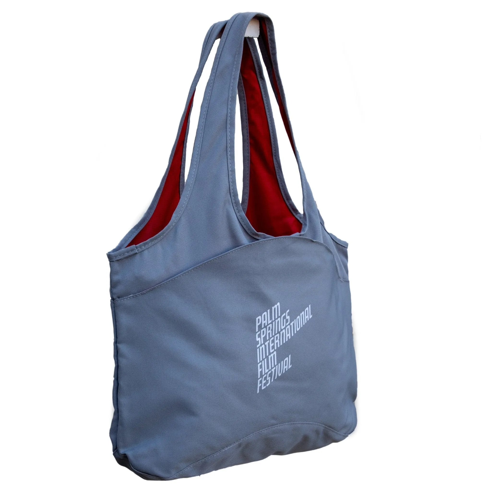 2023 Film Festival Village Zipper Tote Bag - Grey Red