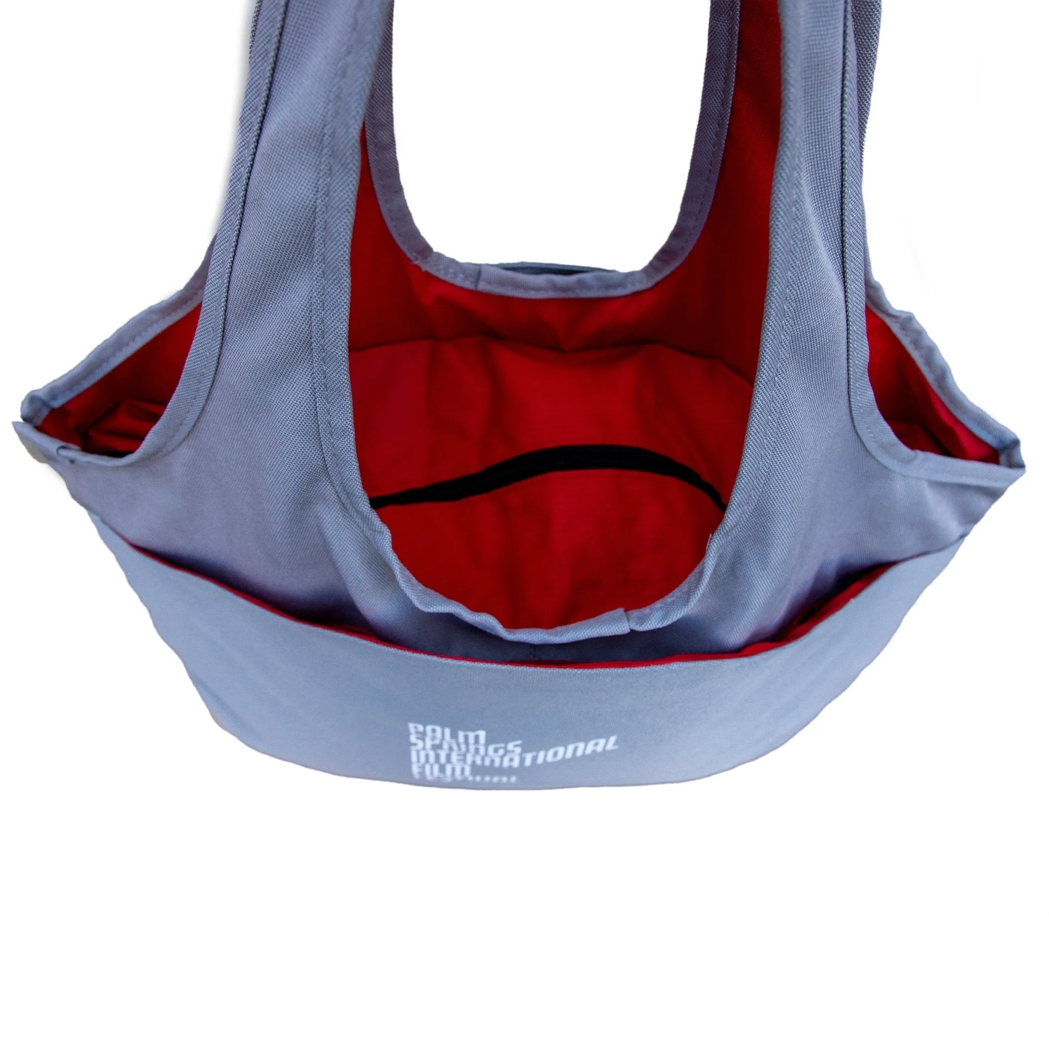 2023 Film Festival Village Zipper Tote Bag - Grey Red