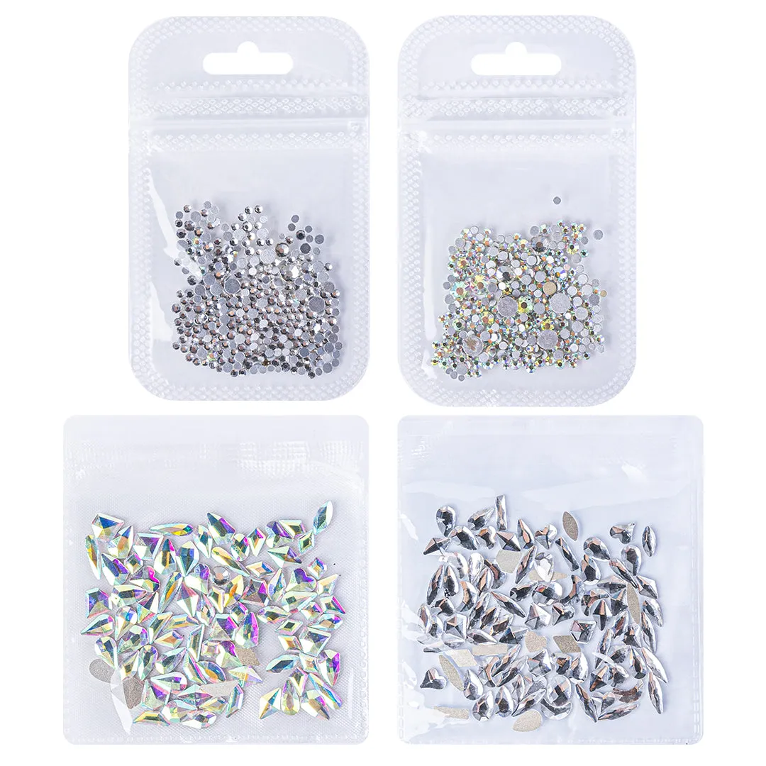 4-Pack Multi-Shape Nail Rhinestones