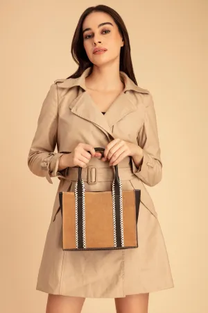 Abelardo Mary Tan & Dark Brown Tote Bag