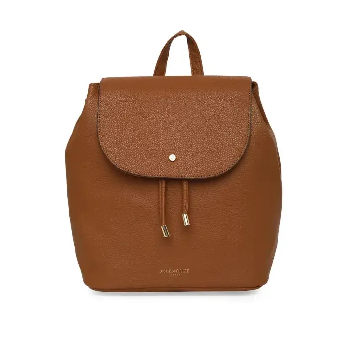 Accessorize London Women'S Faux Leather Tan Khloe Backpack