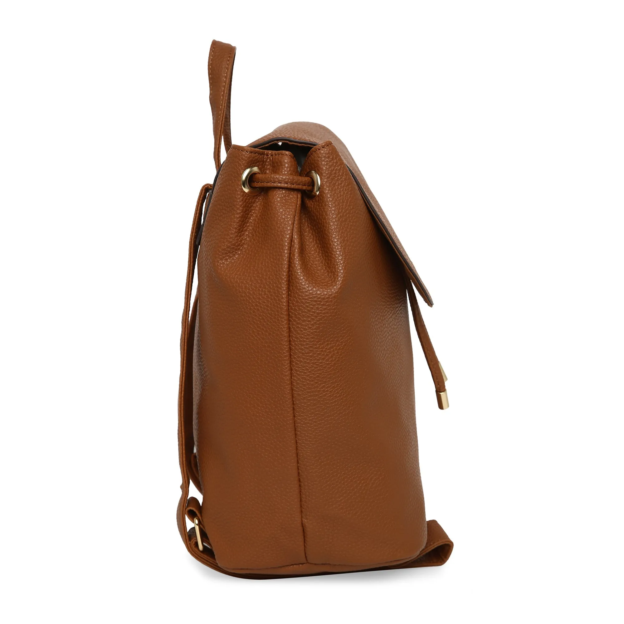 Accessorize London Women'S Faux Leather Tan Khloe Backpack