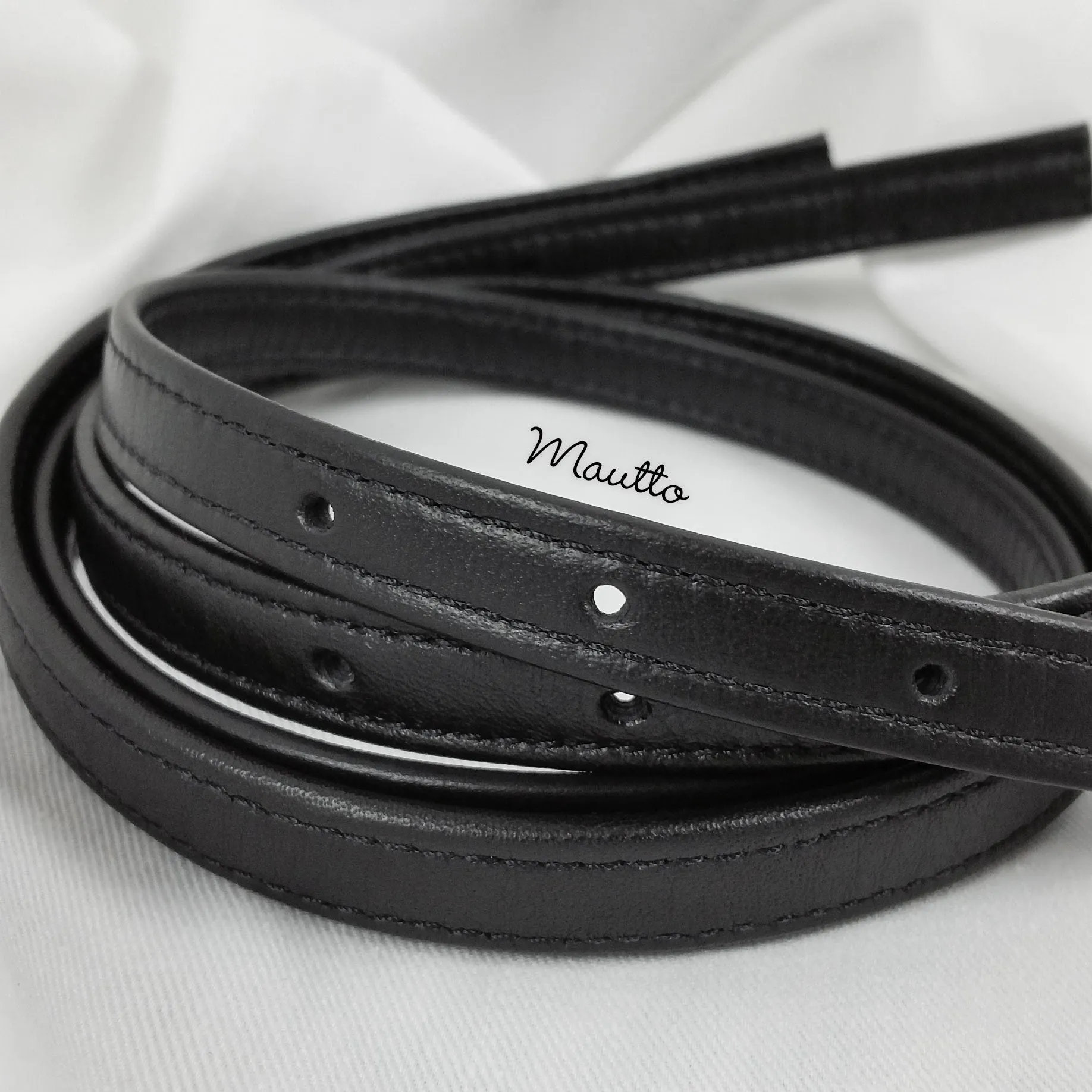 Adjustable Leather Straps (Set of 2) for Michael Kors (MK) Jet Set etc - Punched Holes on Ends - 1/2 inch (13mm) Wide