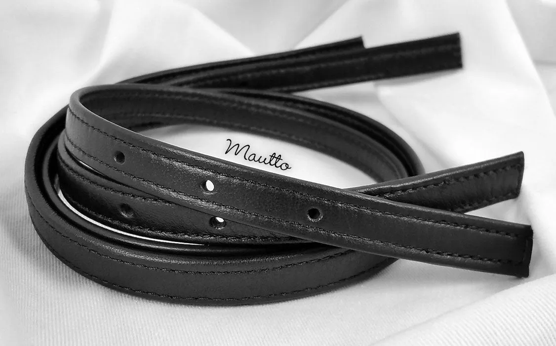 Adjustable Leather Straps (Set of 2) for Michael Kors (MK) Jet Set etc - Punched Holes on Ends - 1/2 inch (13mm) Wide