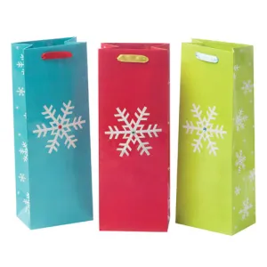Assorted Sparkling Snowflake Wine Bag
