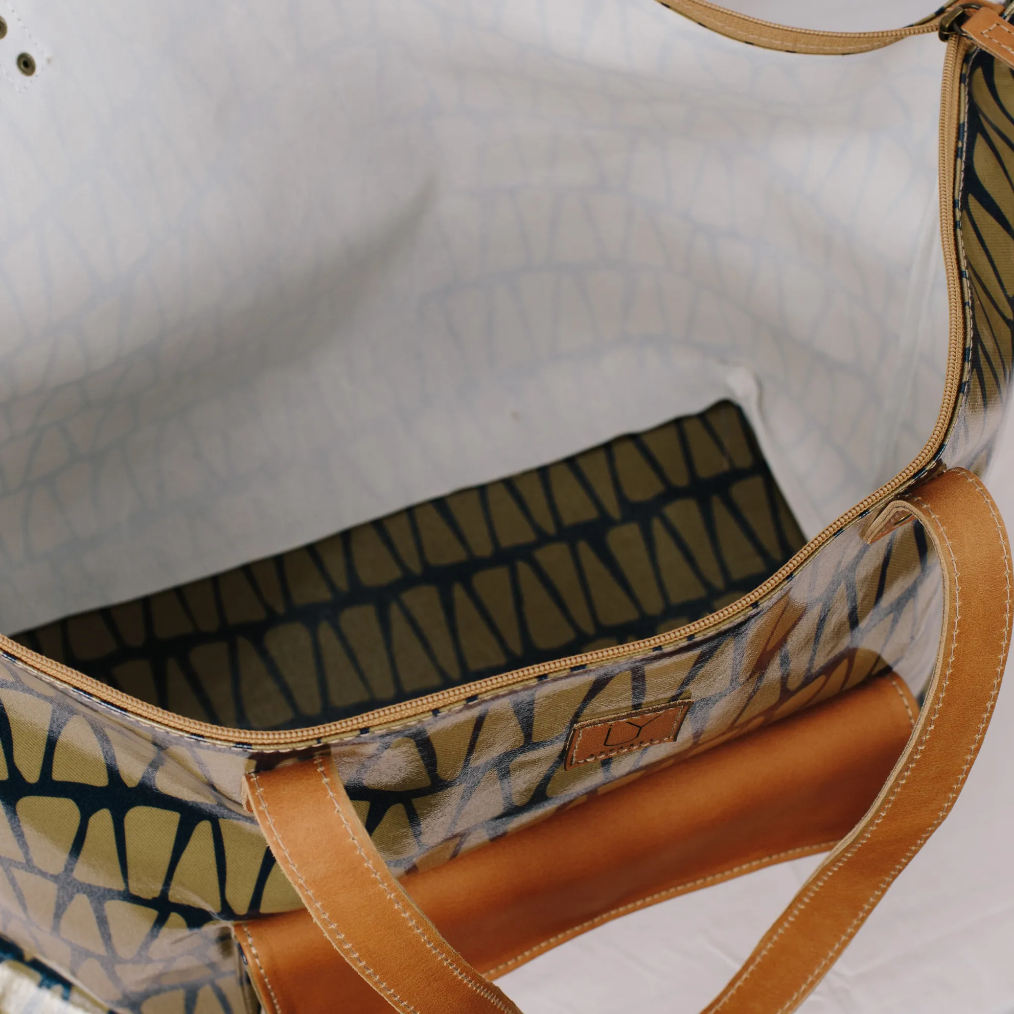 Beach Bag - African Tweed White