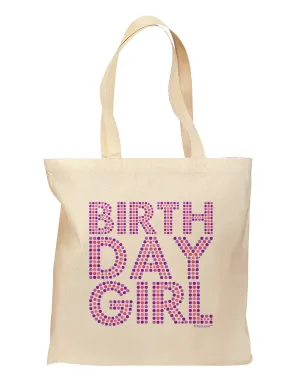 Birthday Girl - Pink and Purple Dots Grocery Tote Bag by TooLoud