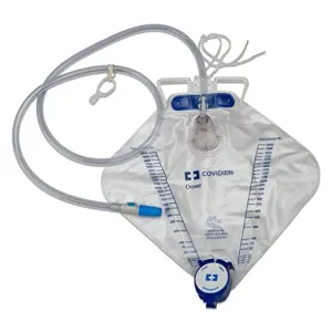 Cardinal Health Drain Bag, 2000mL, Mono-Flo Anti-Reflux Device, SplashGuard II Drain Spout, CSR Wrap