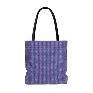 Cartoon Dog Purple Teal "Where's the doggie" pattern AOP Tote Bag