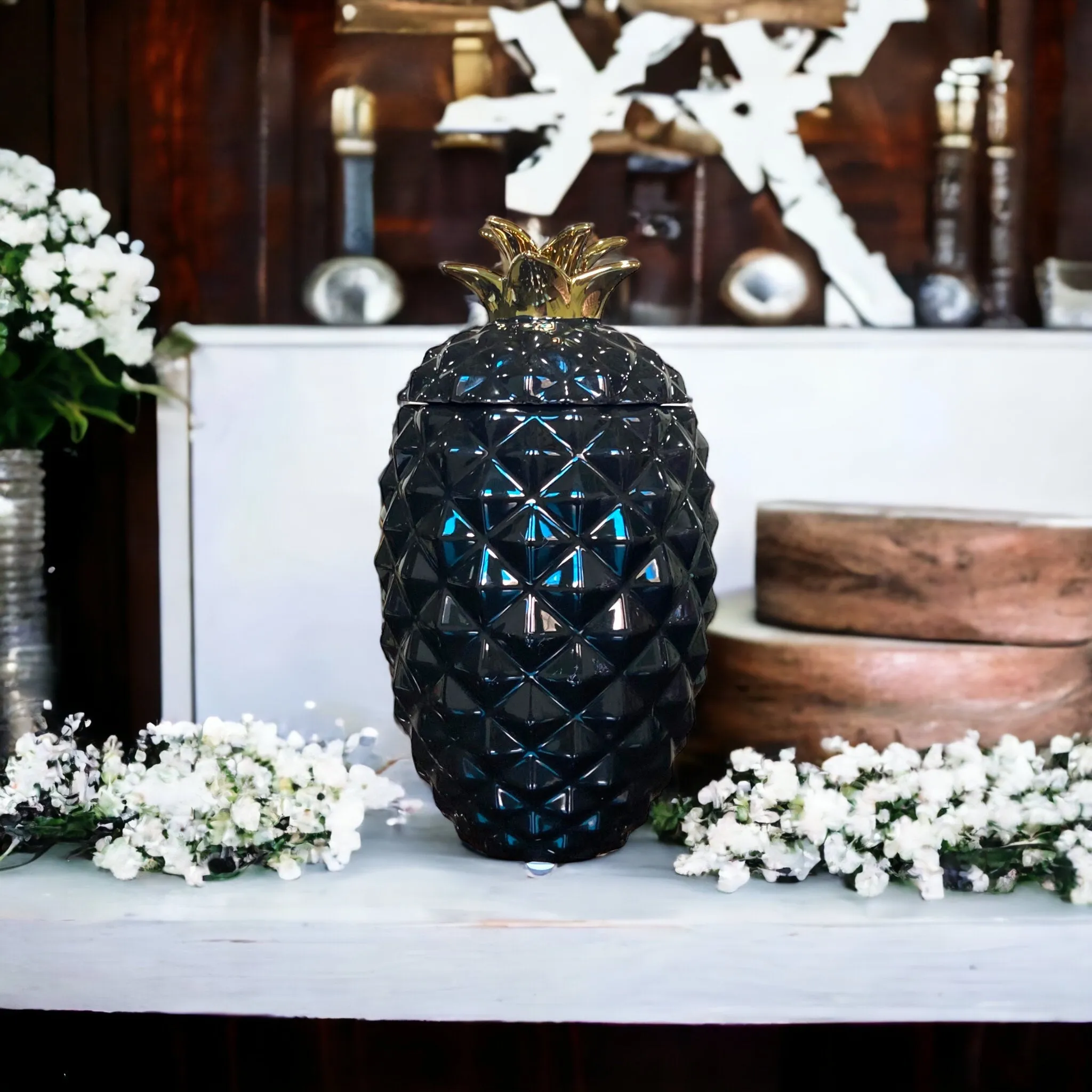 Ceramic Pineapple Airtight Candy Jar | Center Piece