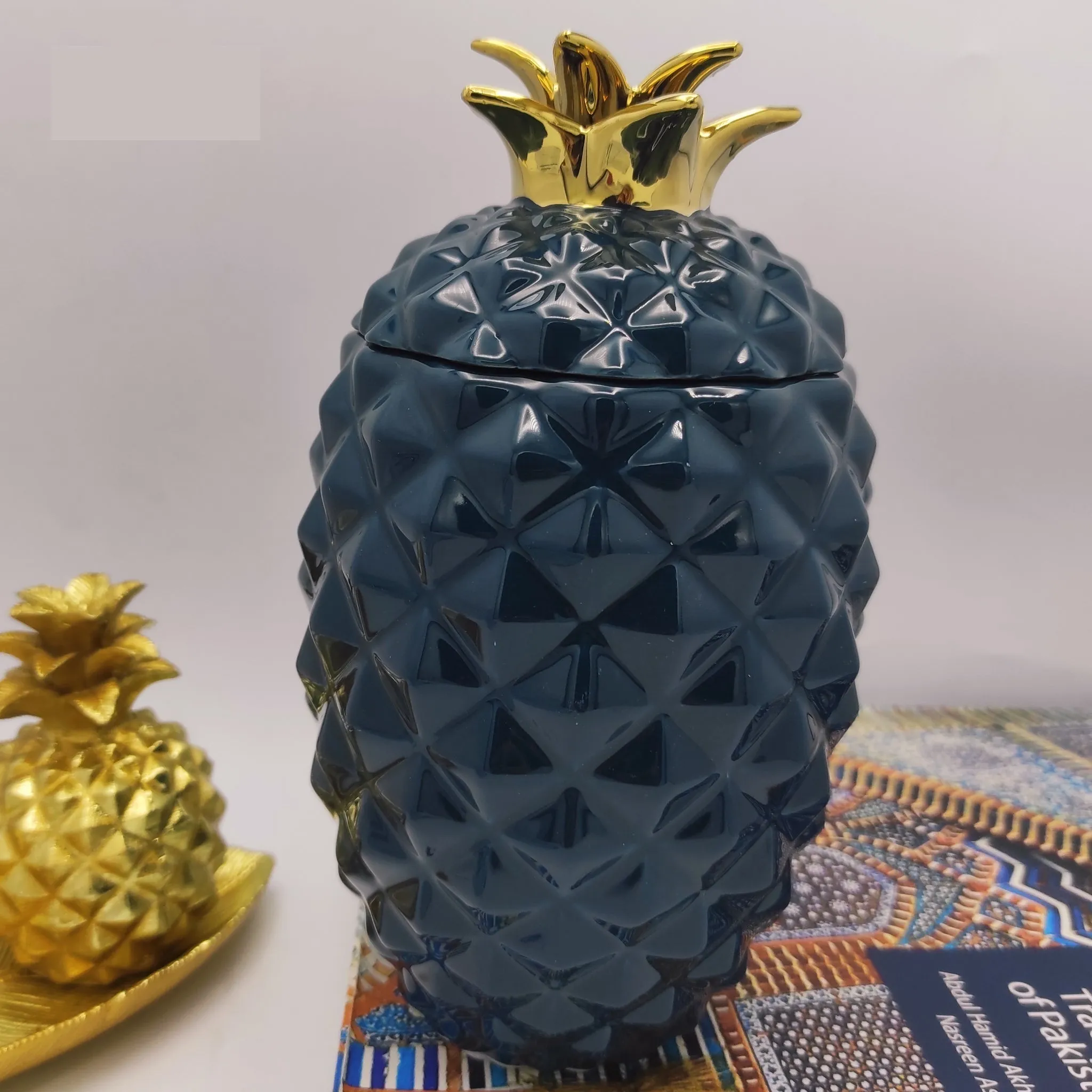 Ceramic Pineapple Airtight Candy Jar | Center Piece