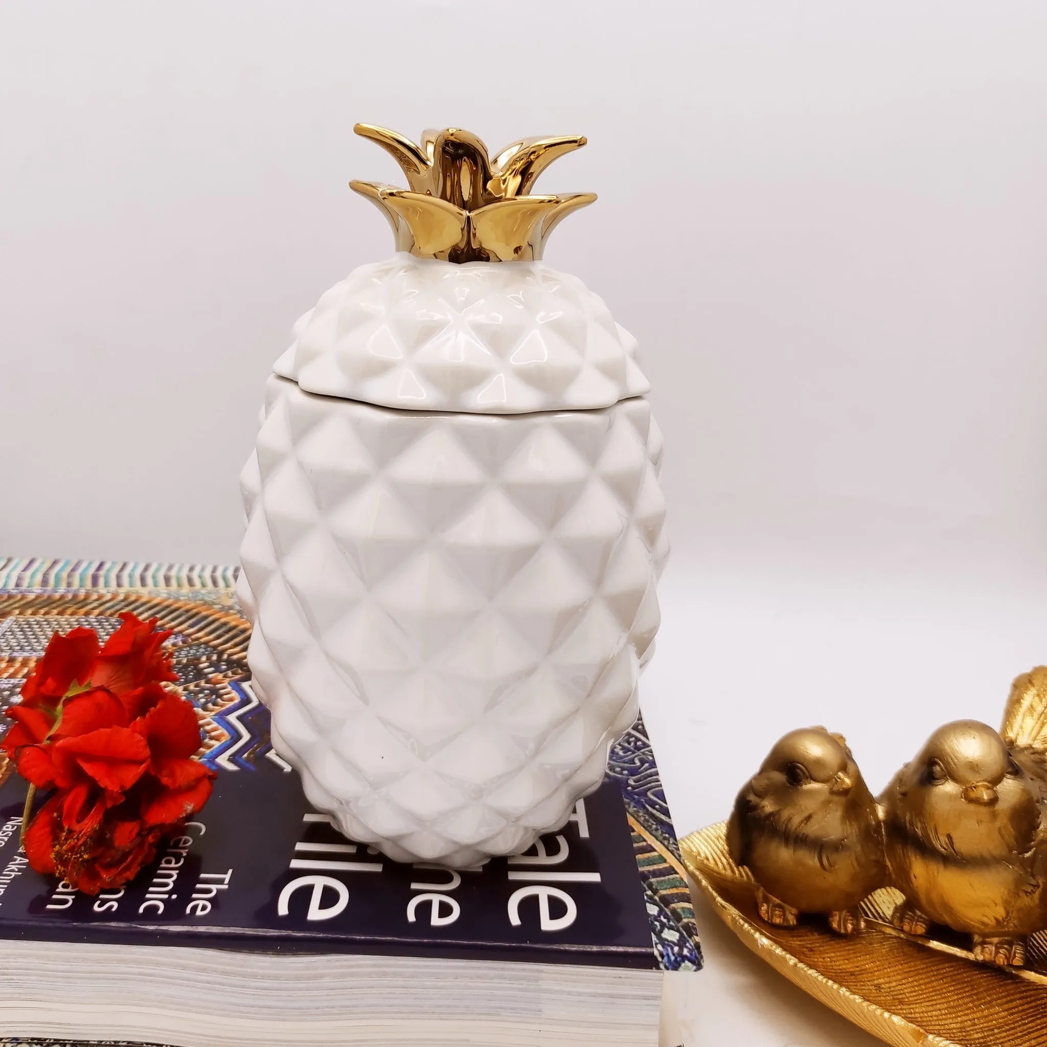 Ceramic Pineapple Airtight Candy Jar | Center Piece