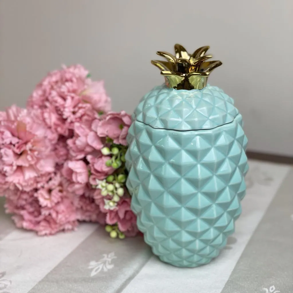Ceramic Pineapple Airtight Candy Jar | Center Piece