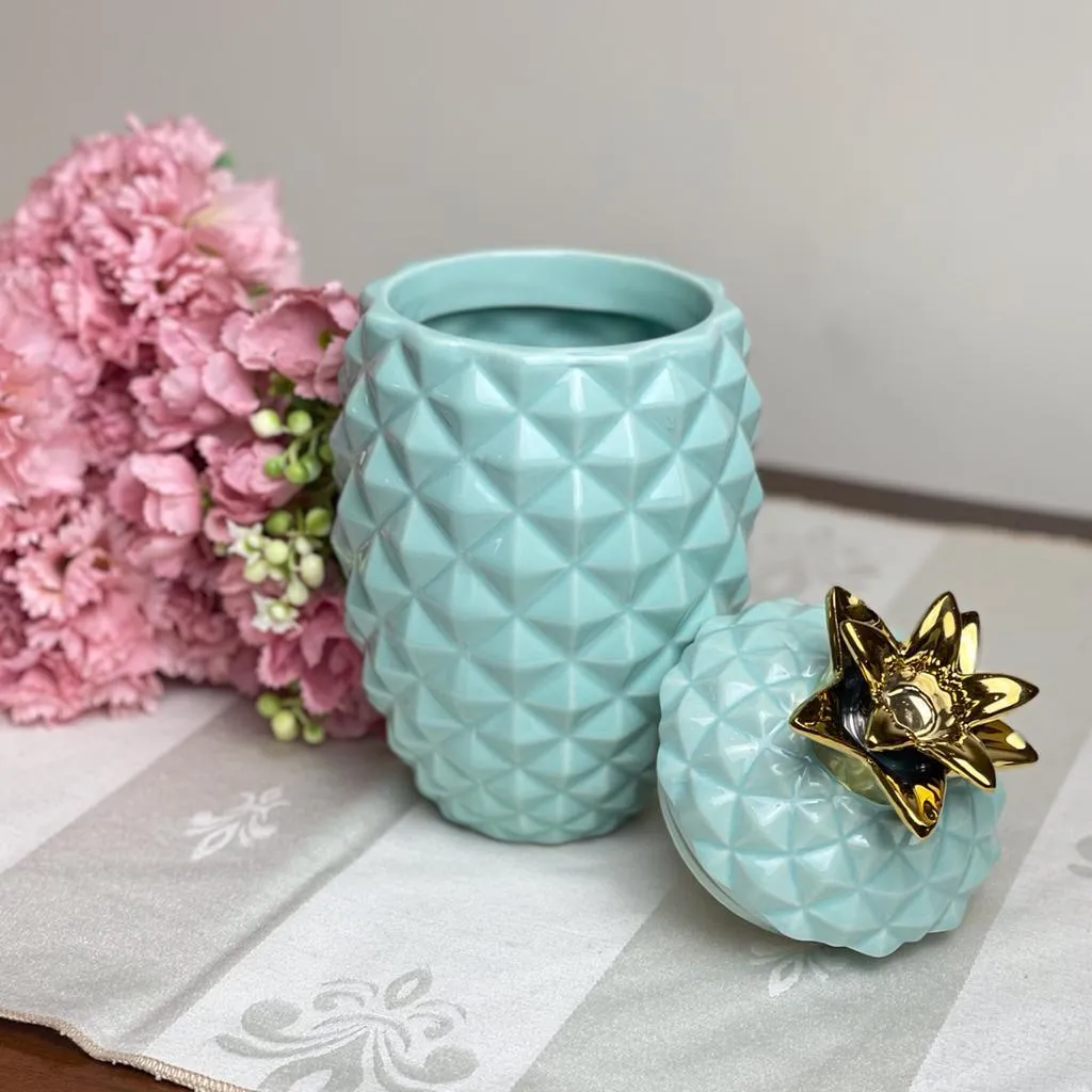 Ceramic Pineapple Airtight Candy Jar | Center Piece