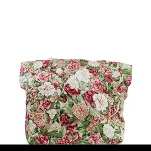 Chanel Shopping Tote Vintage 90's Floral Flower Beach Quilted Cc Green Red Tote