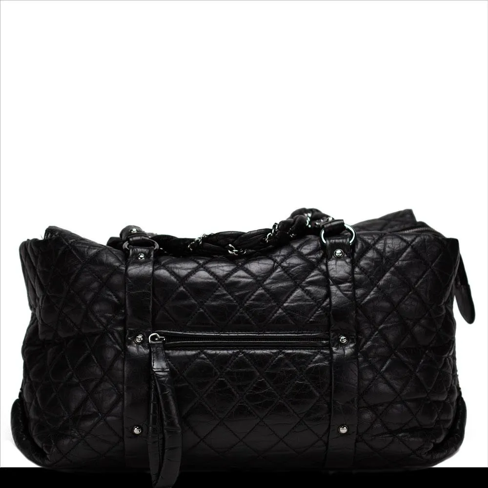 Chanel Vintage Distressed Calfskin Quilted Tote