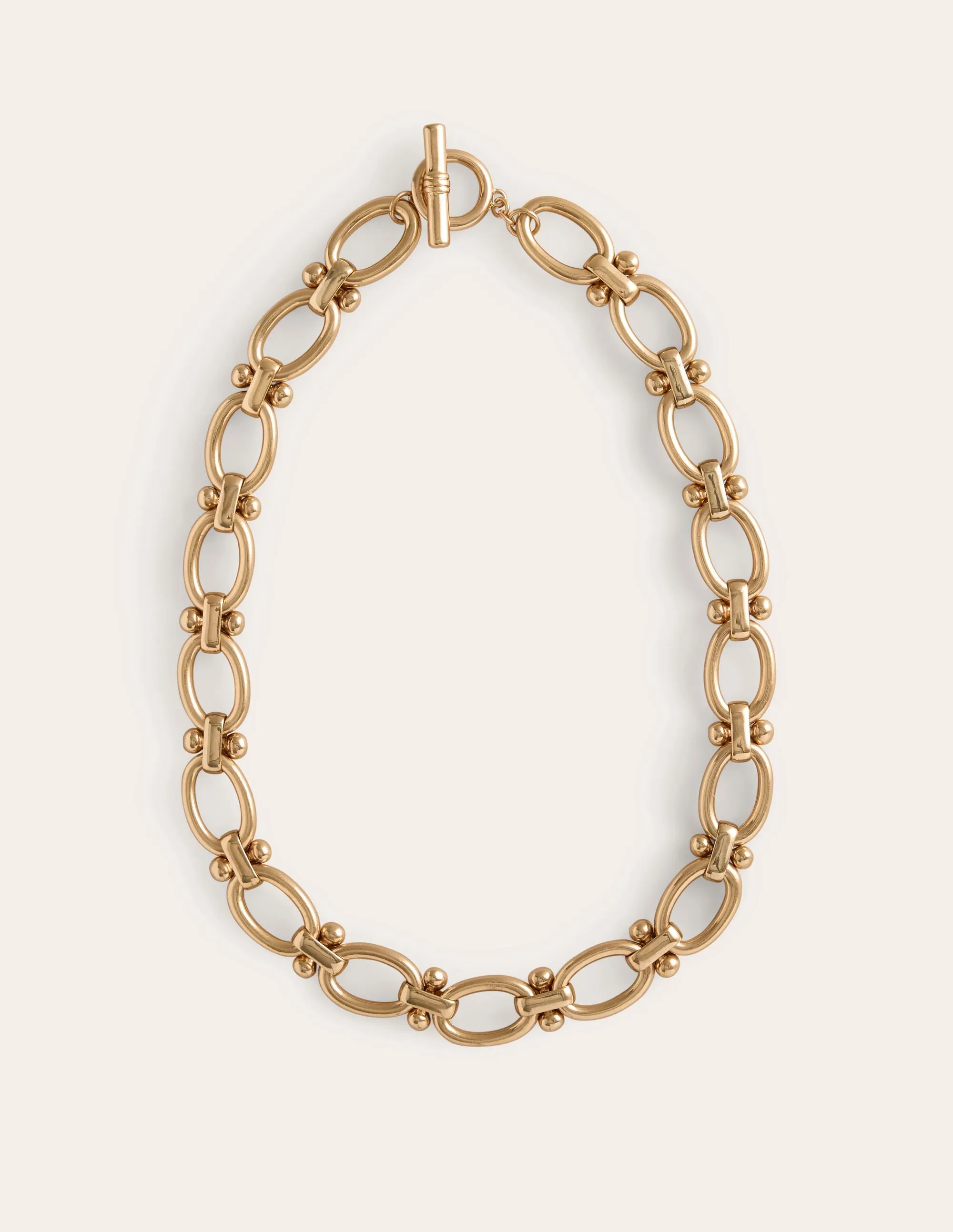 Chunky Oval Chain Necklace-Gold