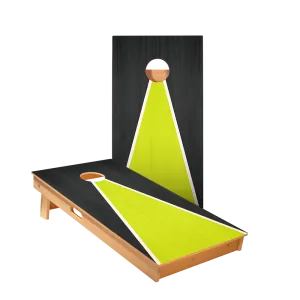 Classic Triangle - Black and Neon Green Star Cornhole Boards