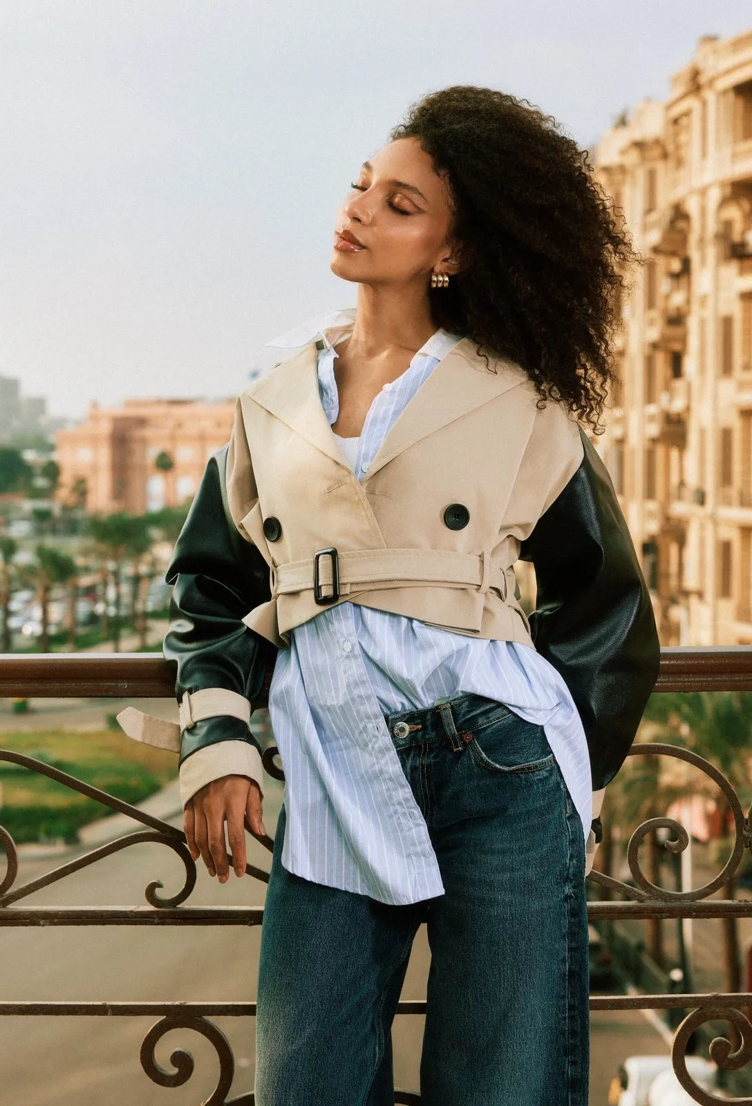 Crop Leather Jacket- Medany Designs