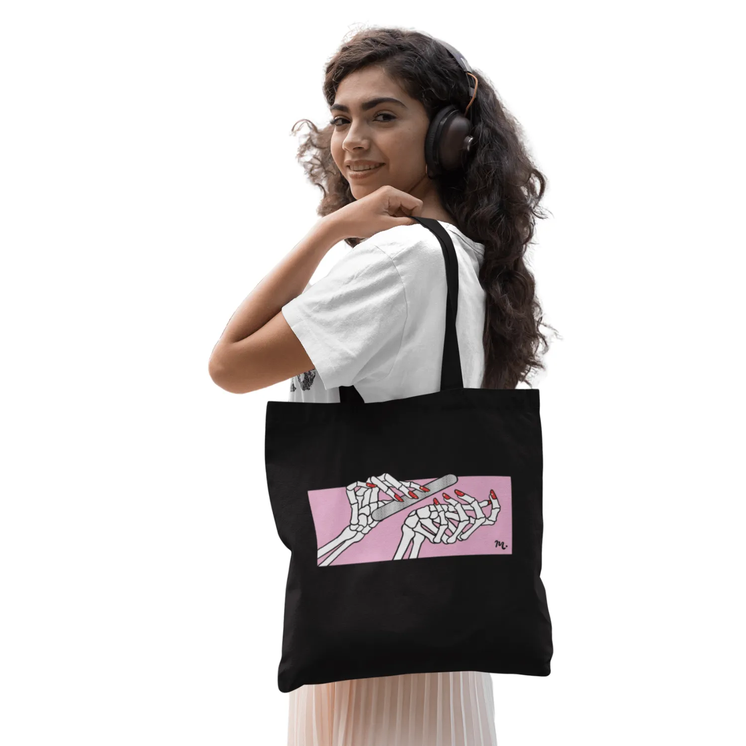 Dead But Nailed it Black Tote Bag