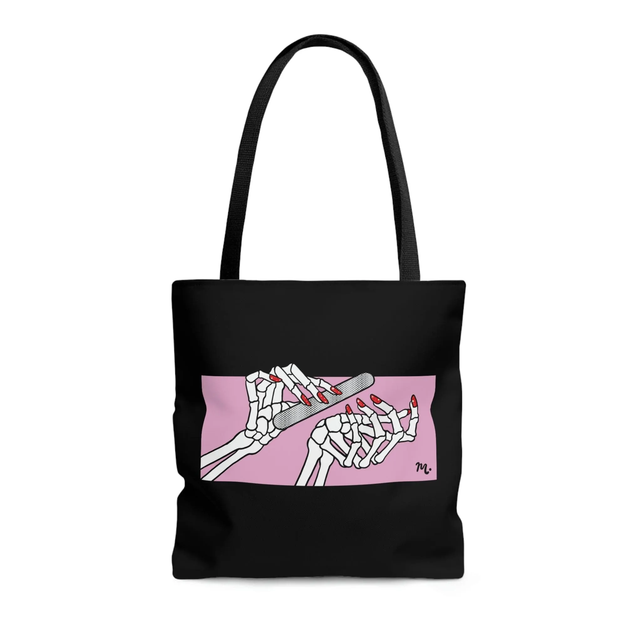 Dead But Nailed it Black Tote Bag