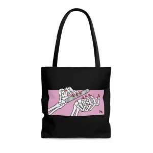 Dead But Nailed it Black Tote Bag