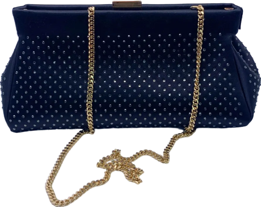 DeMellier London Black Cannes Mini Crystal-embellished Satin Clutch Bag