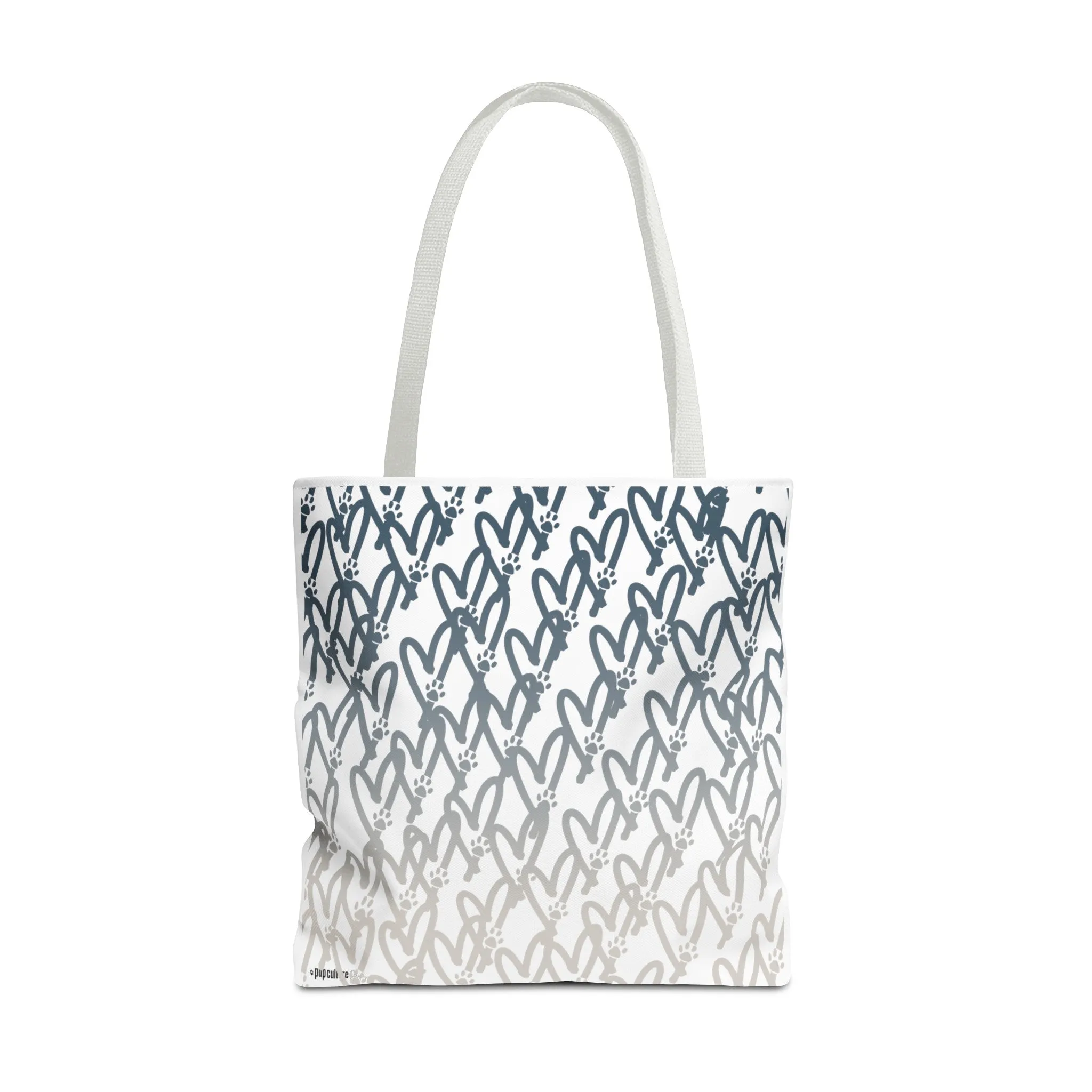 Dog Mom Heart and Dog Paw Ombre Tote Bag