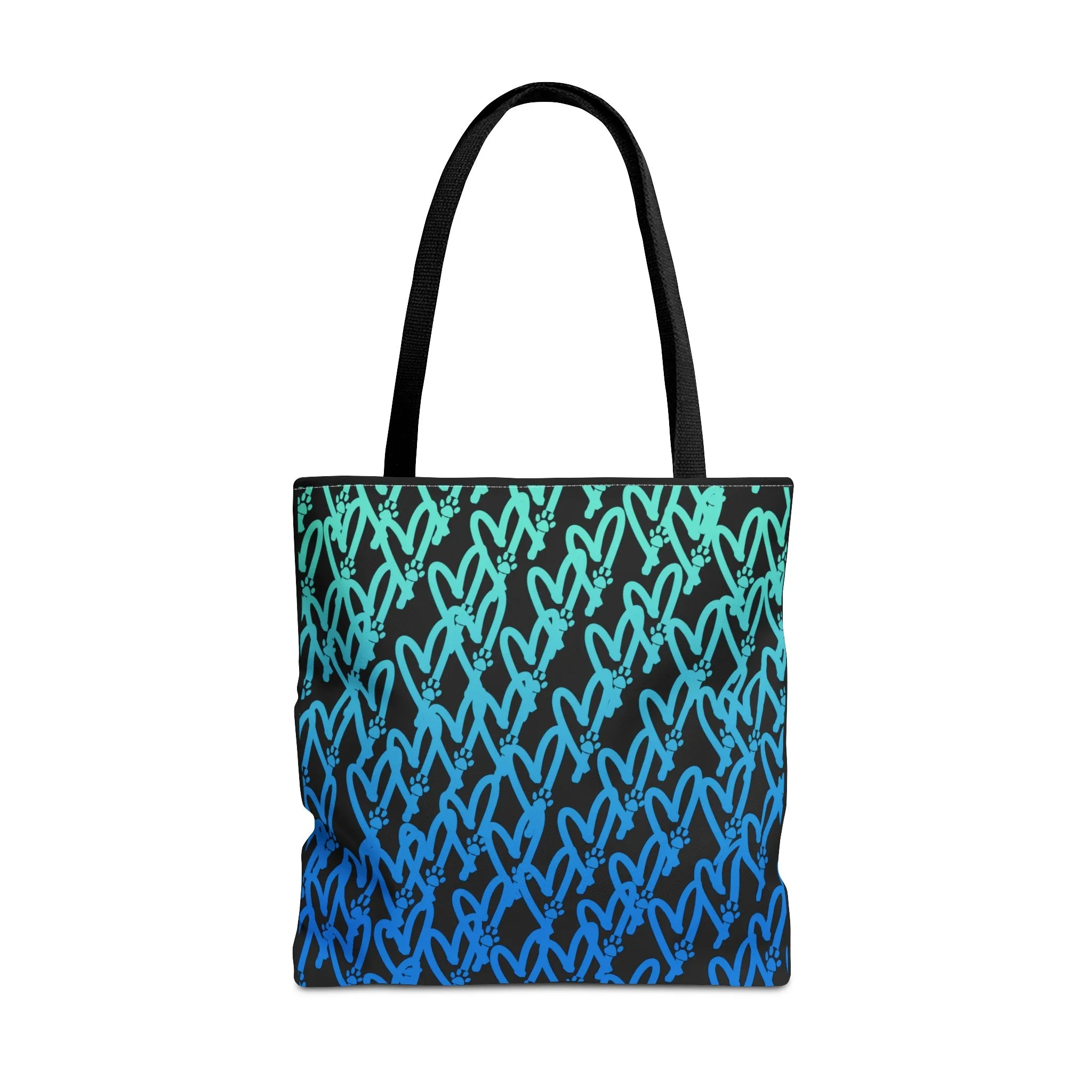 Dog Mom Heart and Dog Paw Ombre Tote Bag