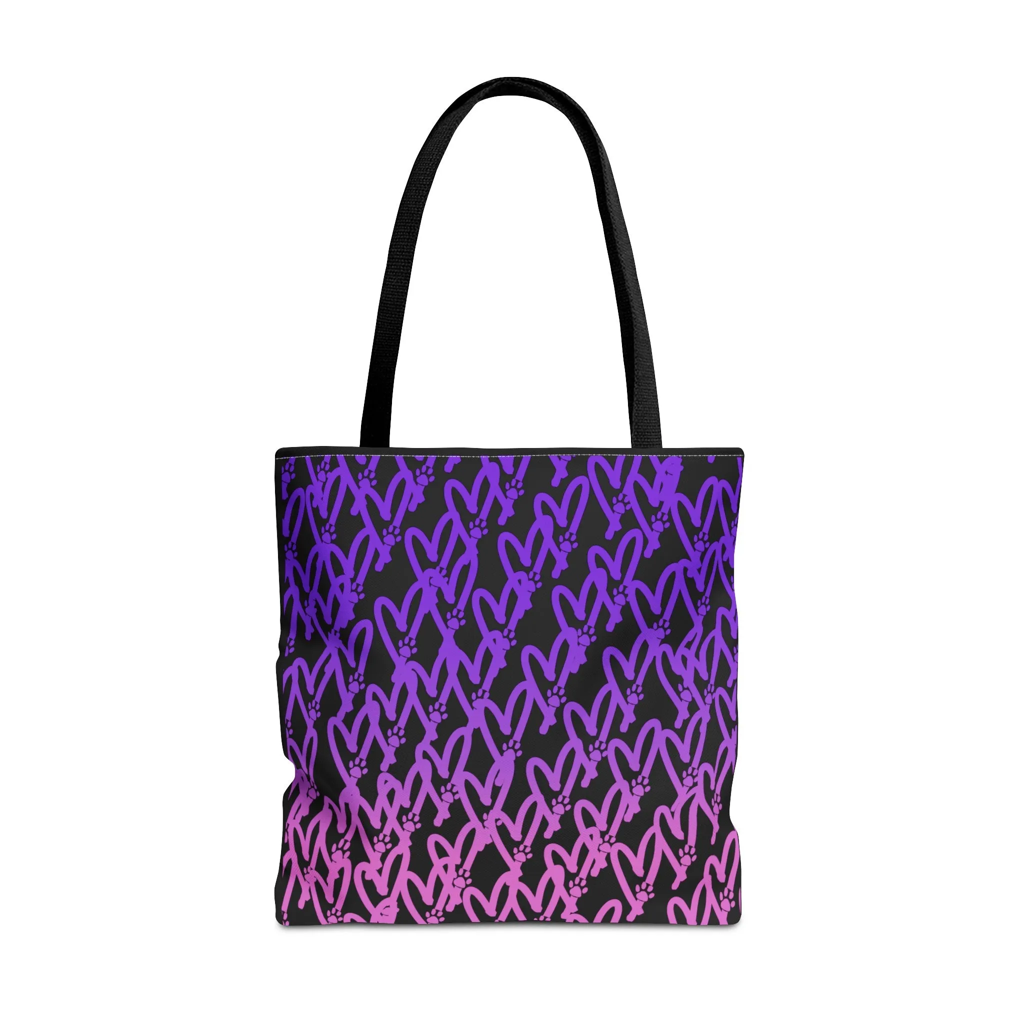 Dog Mom Heart and Dog Paw Ombre Tote Bag