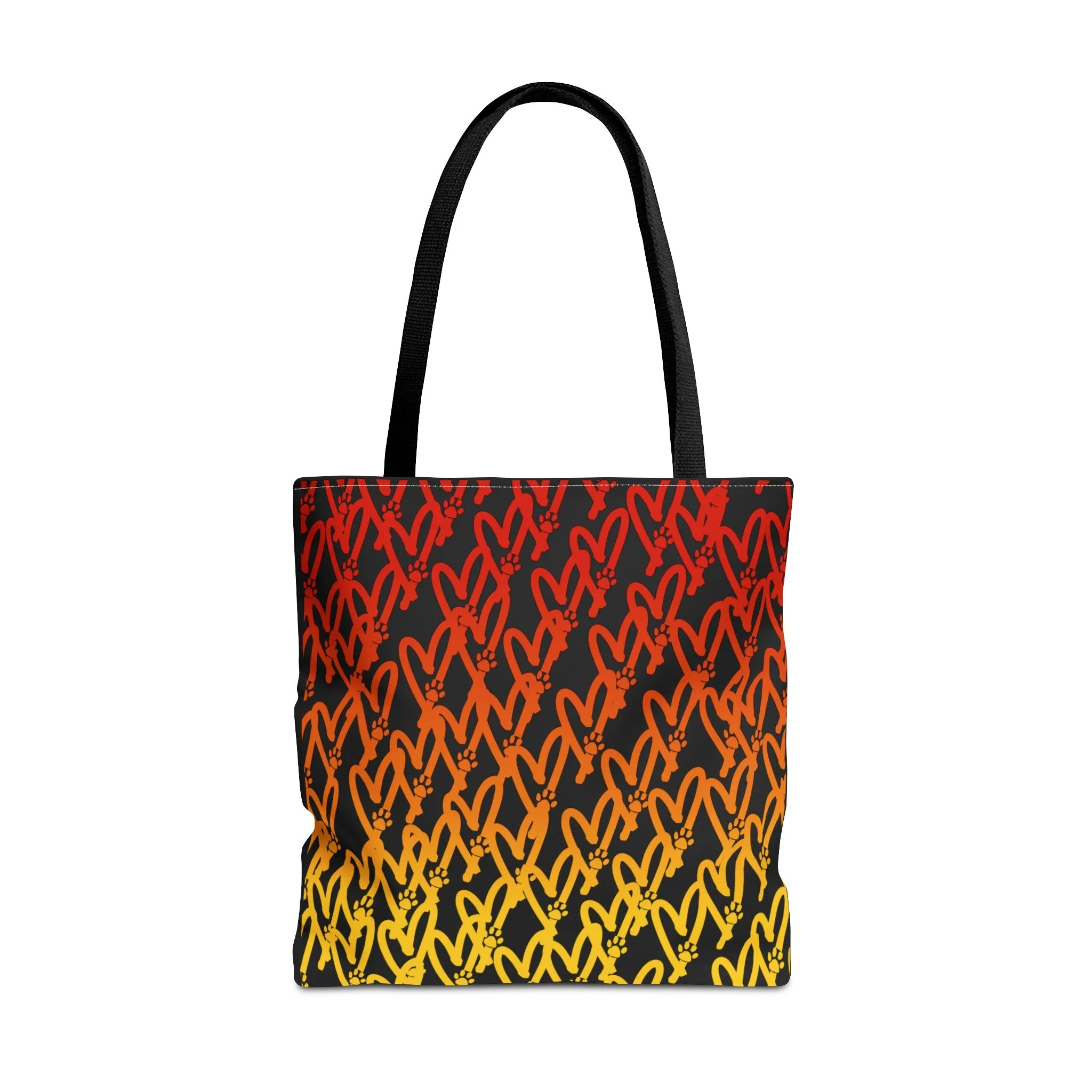 Dog Mom Heart and Dog Paw Ombre Tote Bag