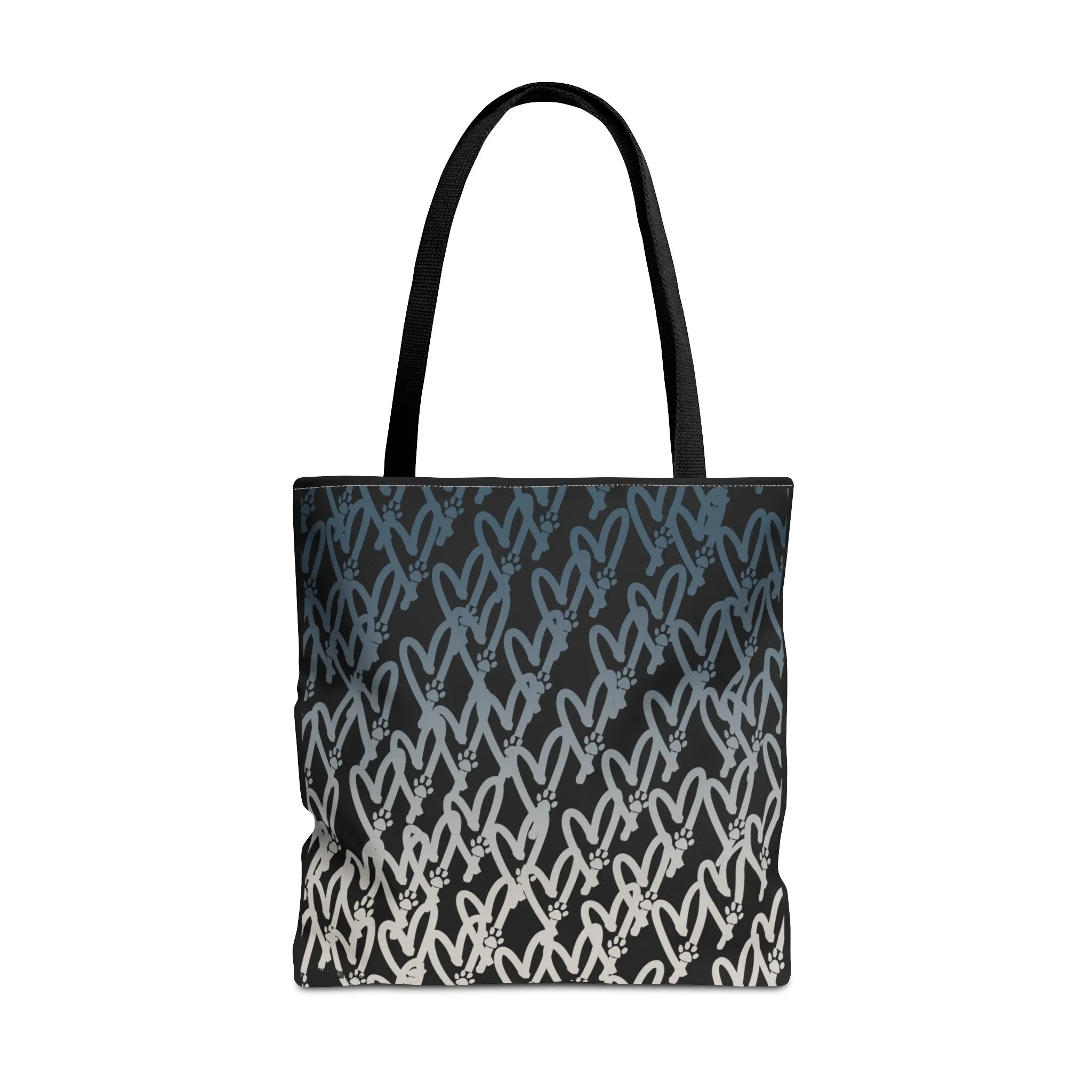 Dog Mom Heart and Dog Paw Ombre Tote Bag