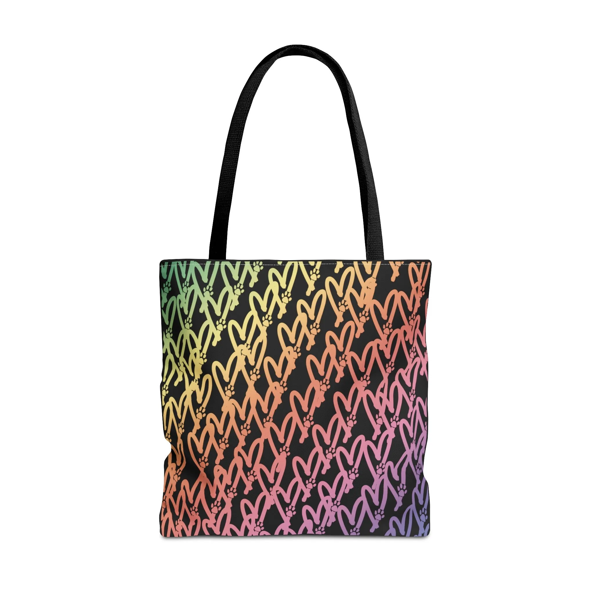 Dog Mom Heart and Dog Paw Ombre Tote Bag