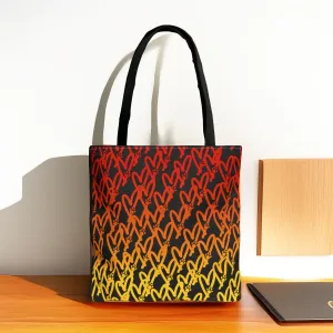 Dog Mom Heart and Dog Paw Ombre Tote Bag