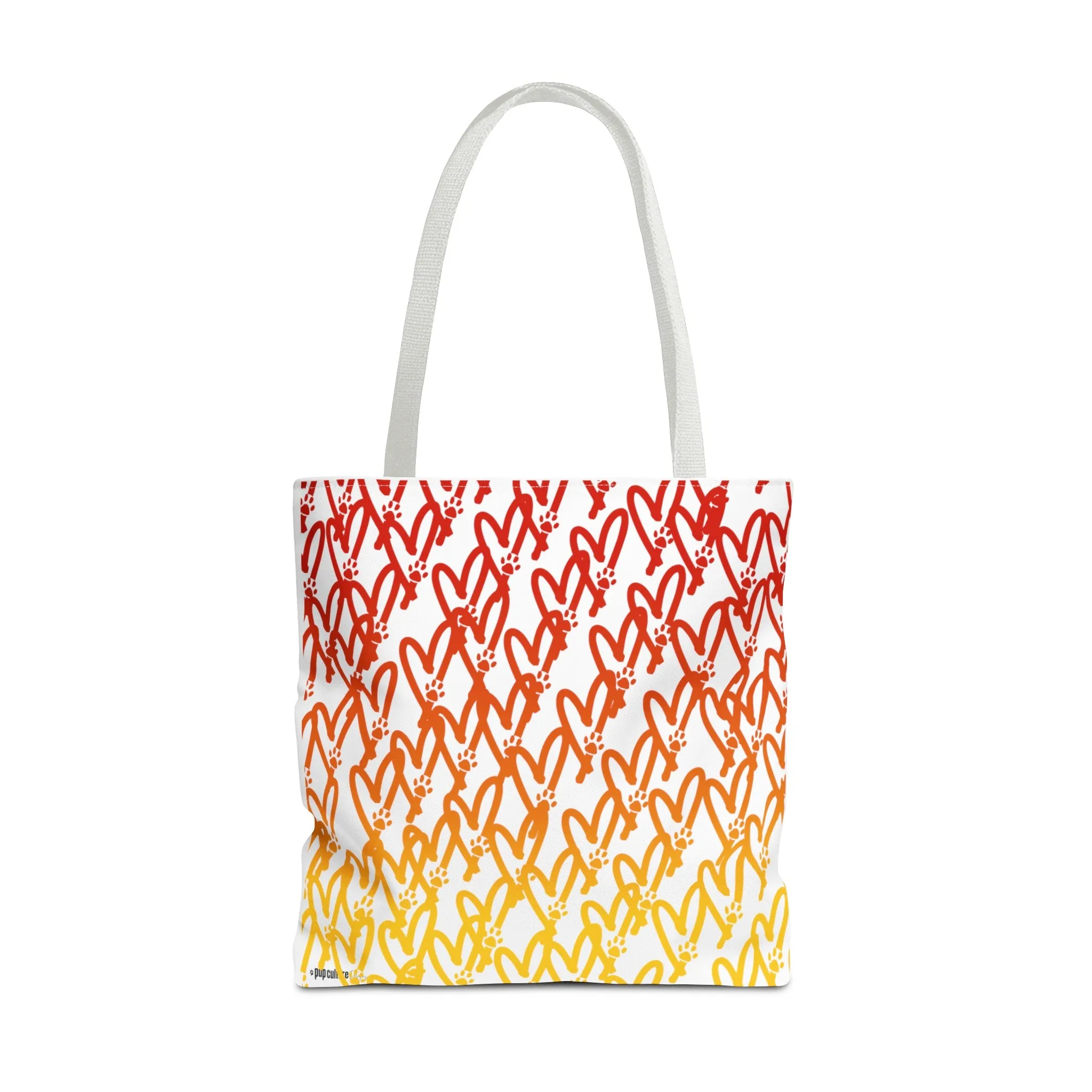 Dog Mom Heart and Dog Paw Ombre Tote Bag