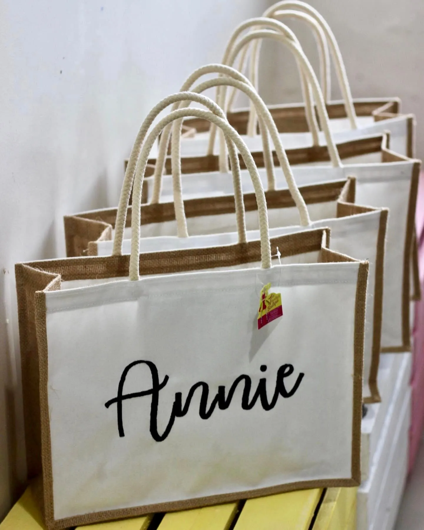 Embroidered Linen Tote