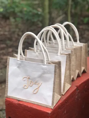 Embroidered Linen Tote