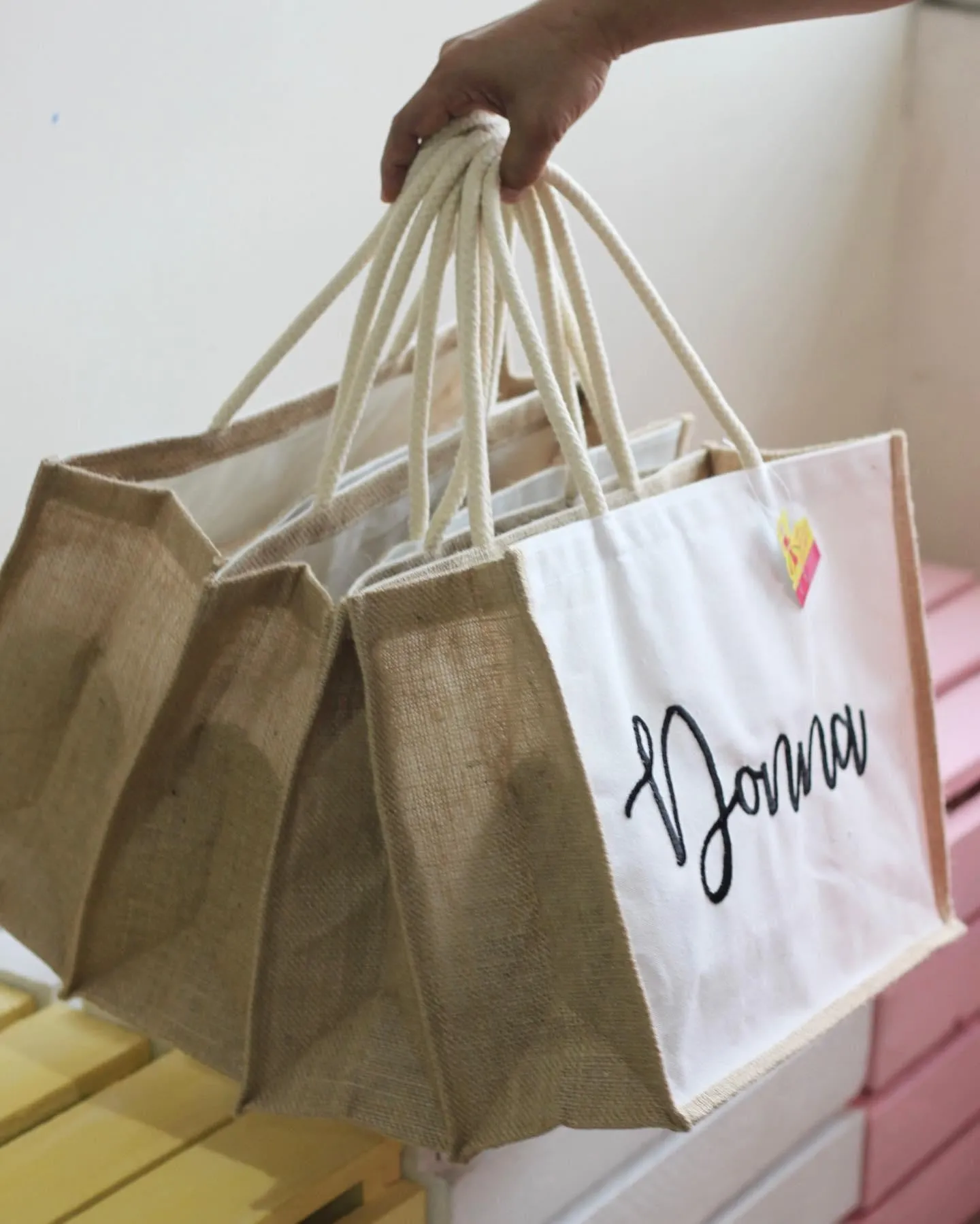 Embroidered Linen Tote