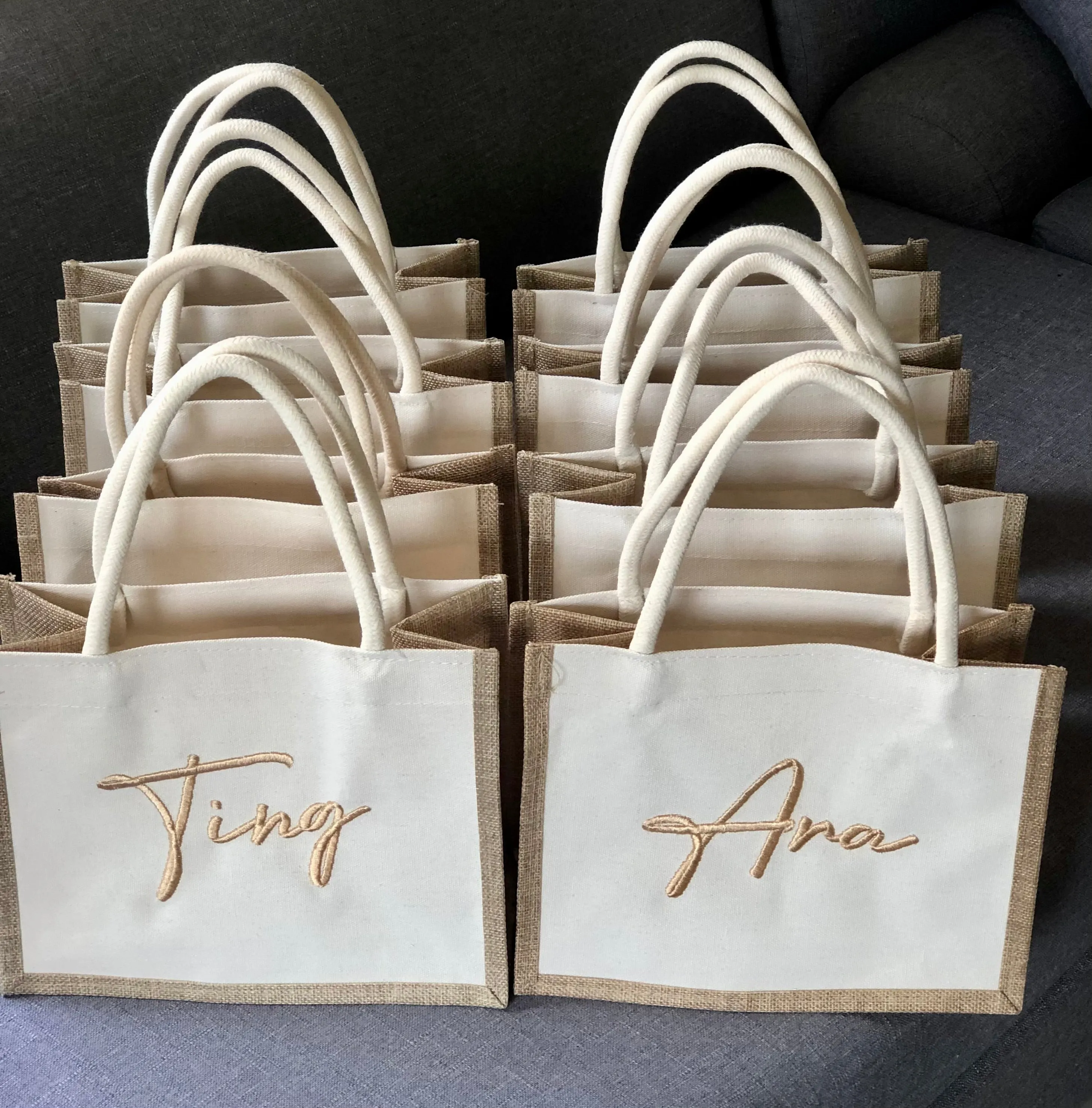 Embroidered Linen Tote