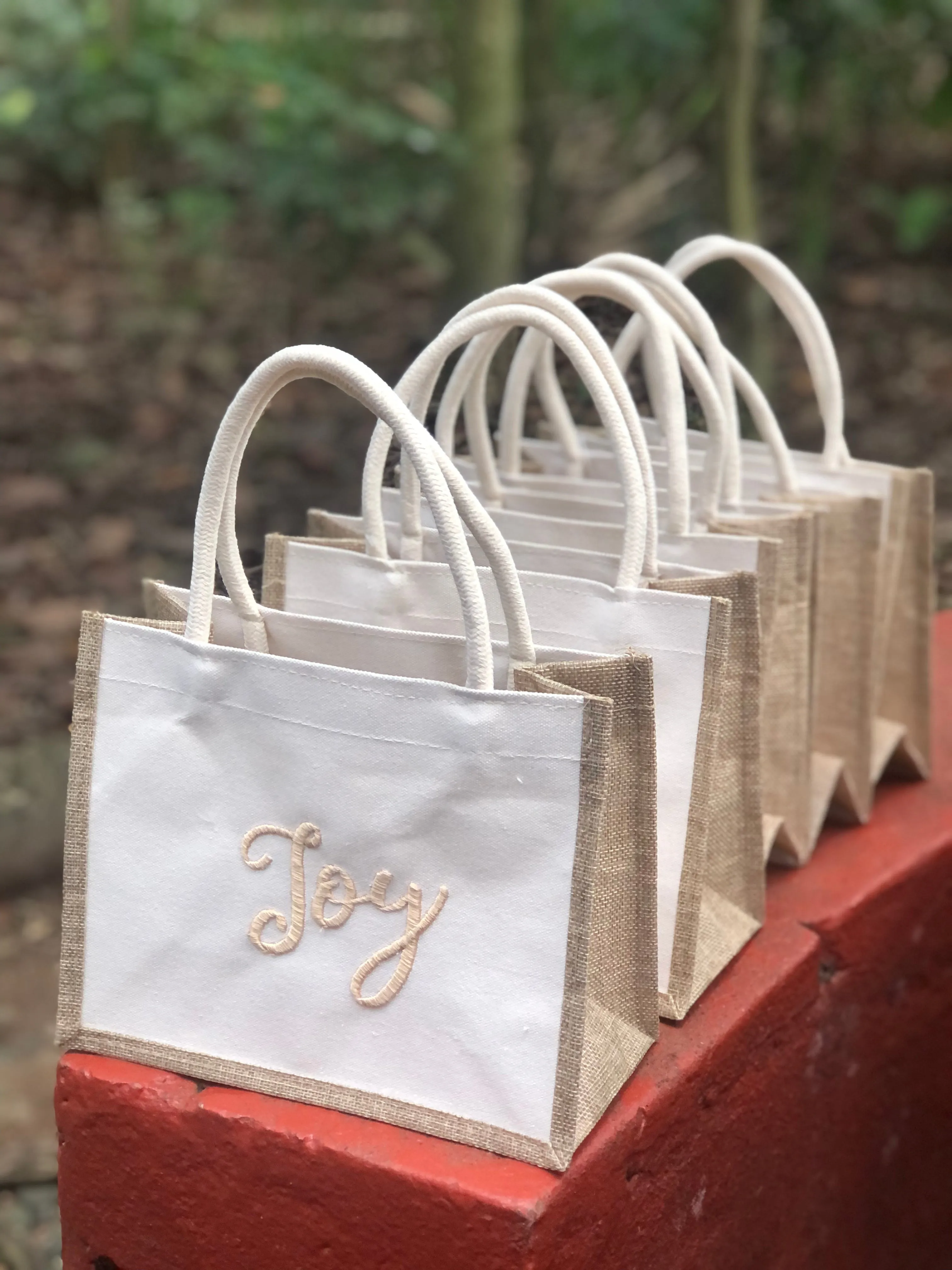 Embroidered Linen Tote