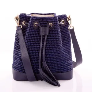 Hand Made Waxed Rope Handbag with Leather Straps
