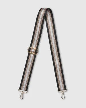 Hendrix Metallic Stripe Guitar Strap in Black