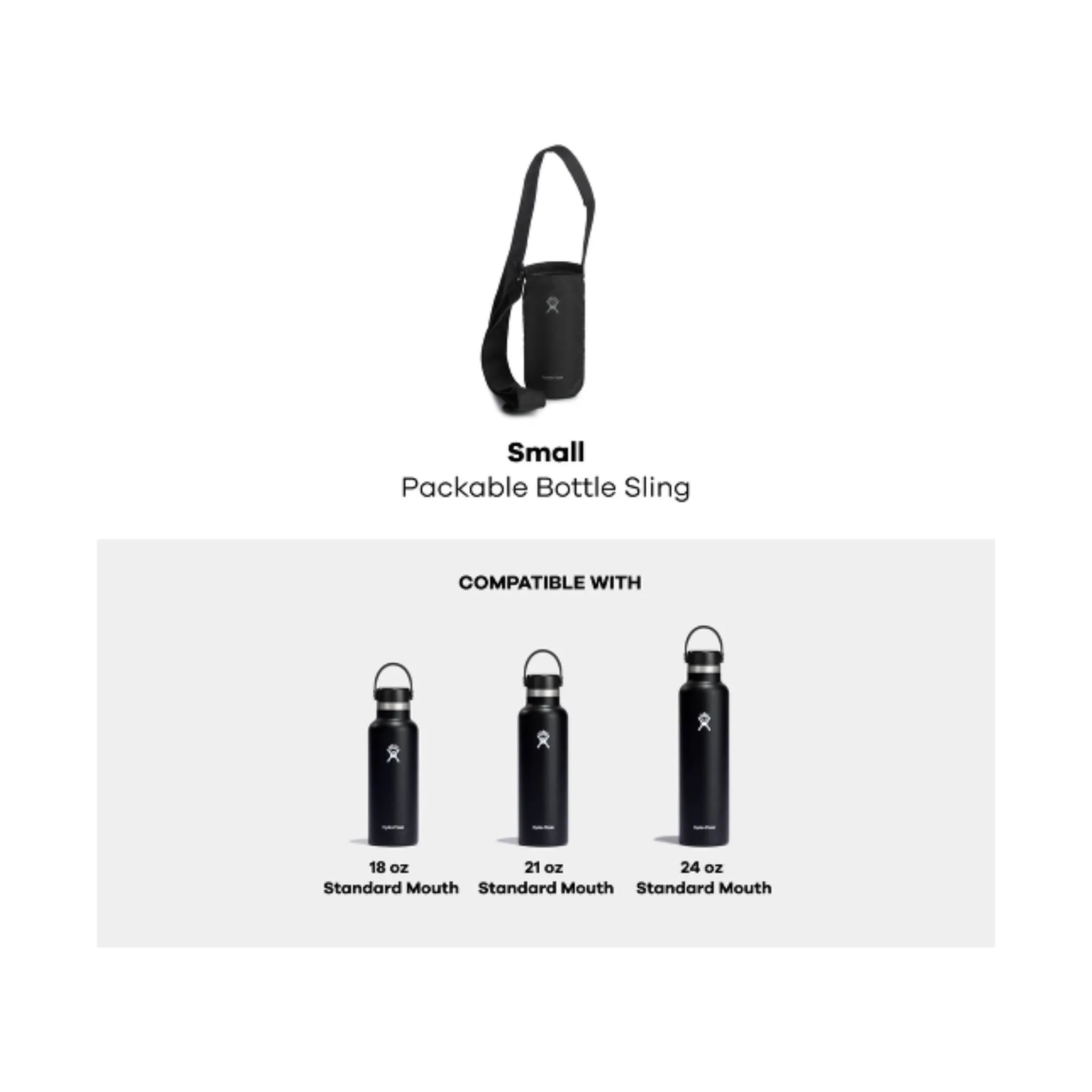Hydro Flask Small Packable Bottle Sling - Black