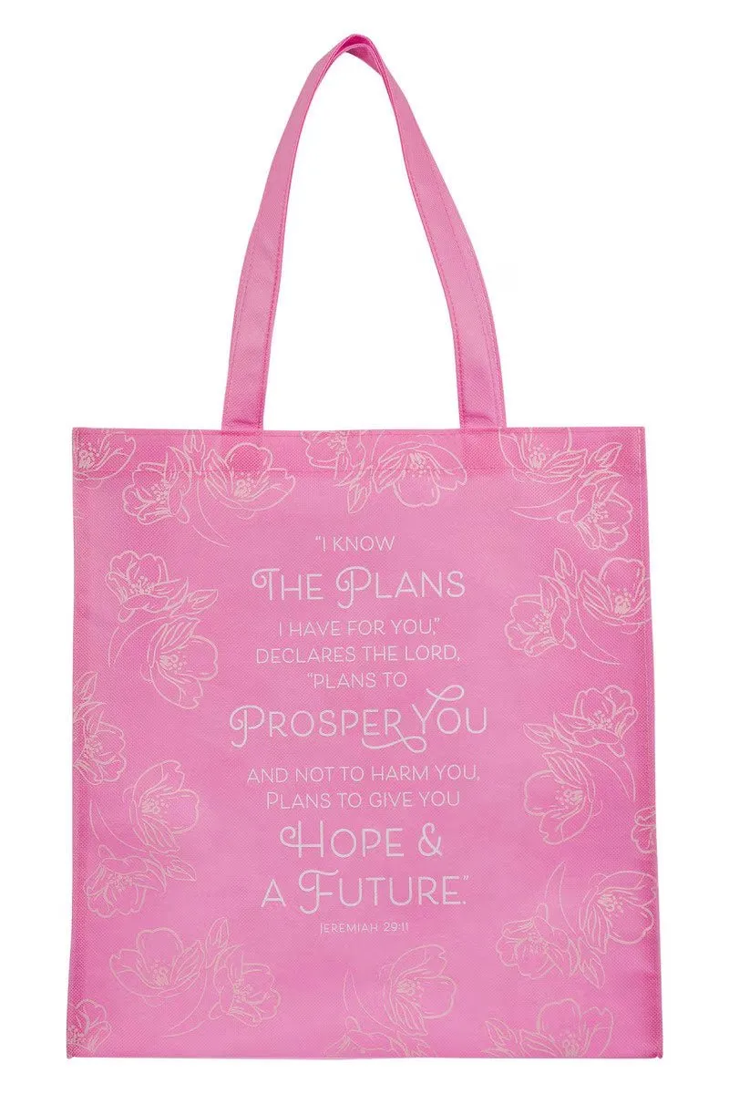 I Know the Plans Pink Shopping Tote Bag