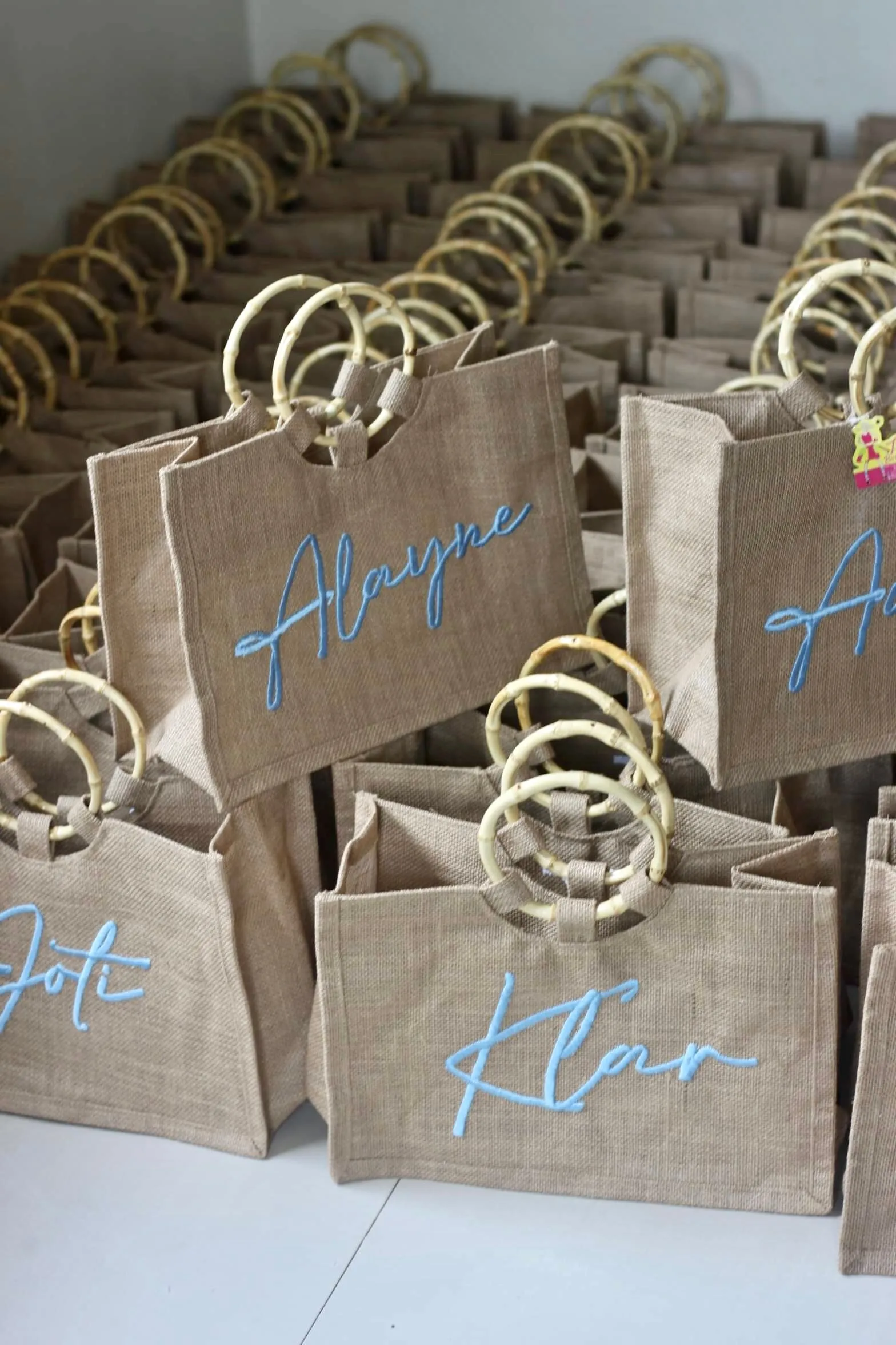 Jute Tote with Bamboo Handle