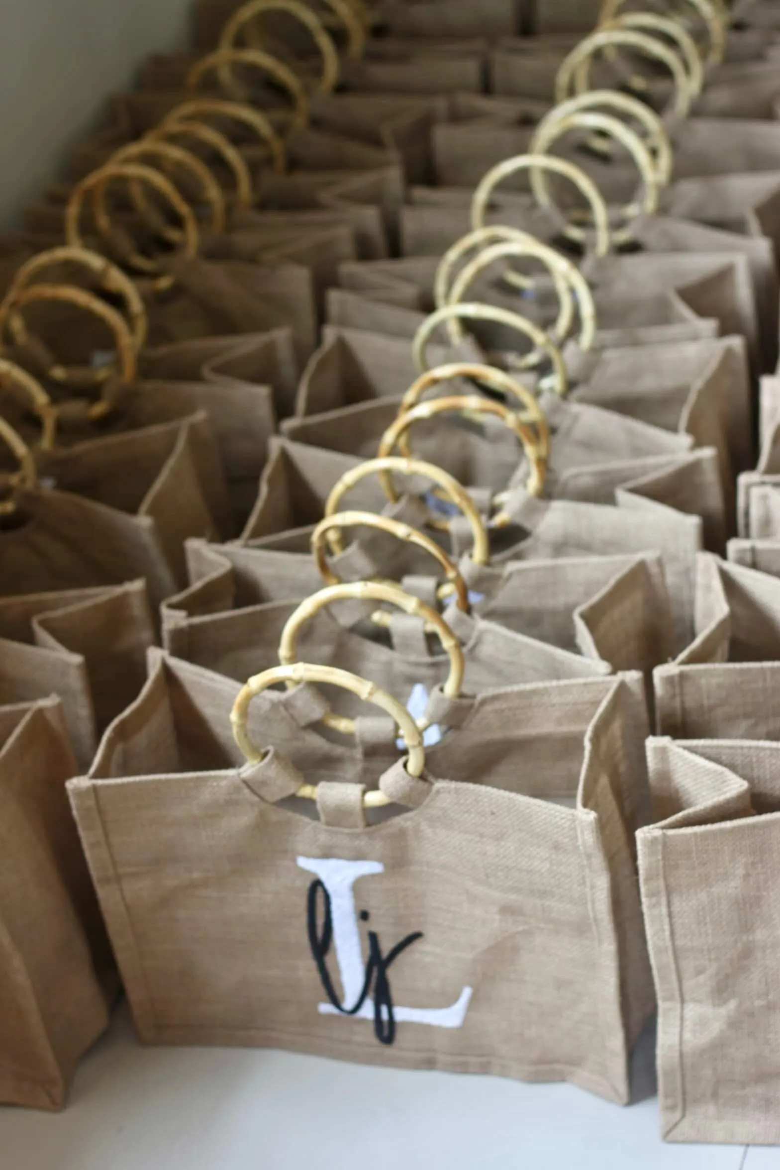 Jute Tote with Bamboo Handle