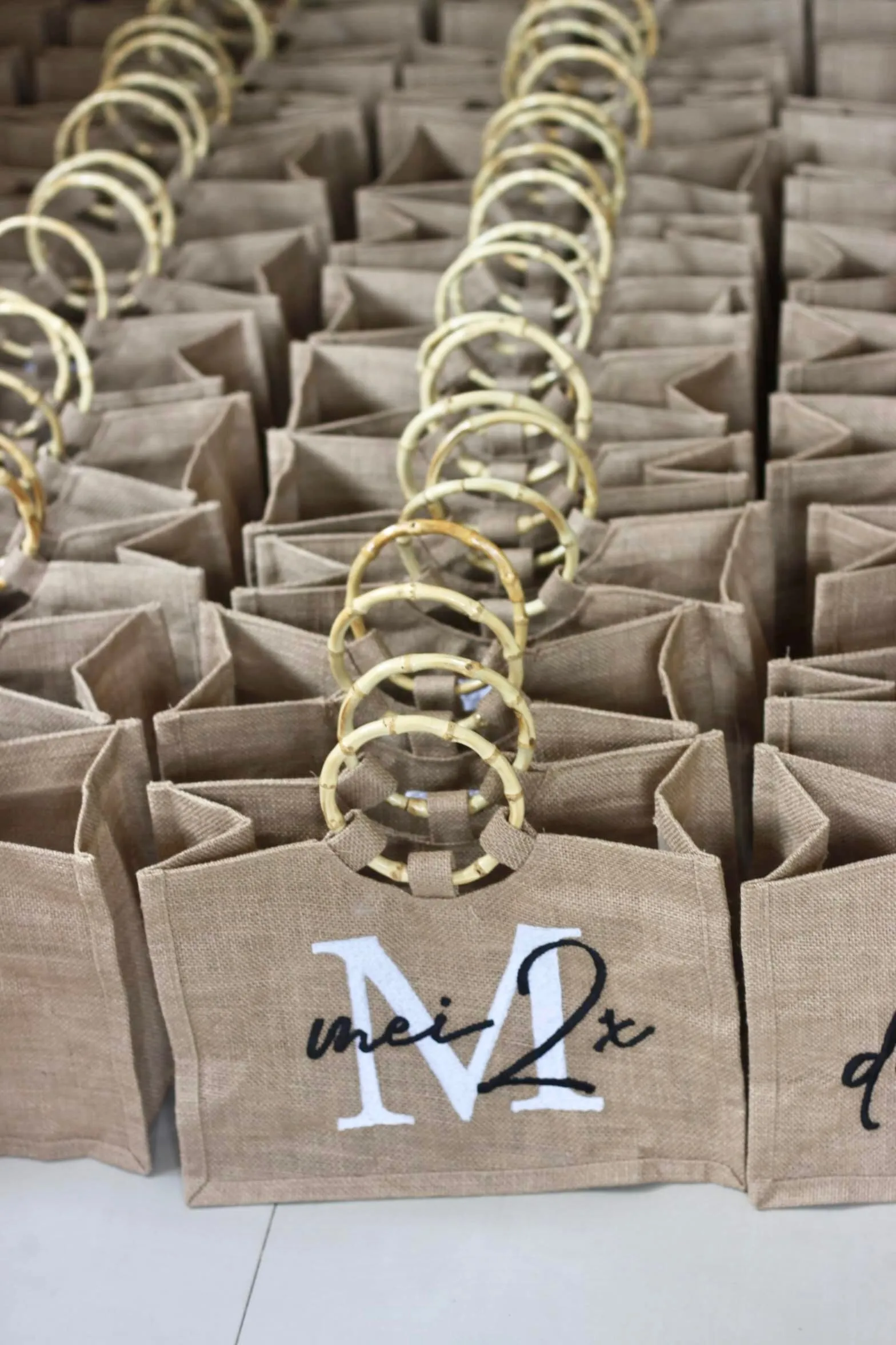Jute Tote with Bamboo Handle